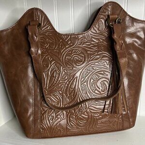 THE SAK COLLECTIVE  Sierra Leather Shopper  in Teak Leaf